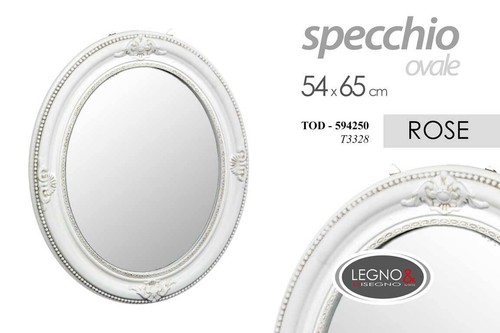 Specchio ovale legno bianco - il,